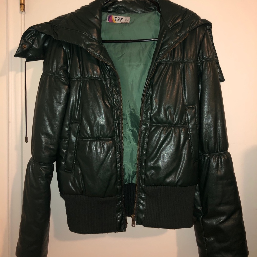TRF, Green Leather Jacket